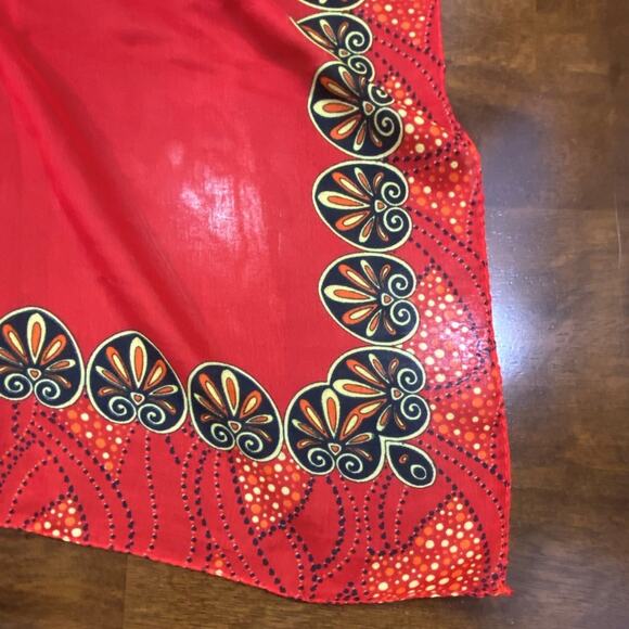 Firat Prenses Sheer Red Neck Scarf Made in Turkiye M013 L36" X W36" - Picture 8 of 10